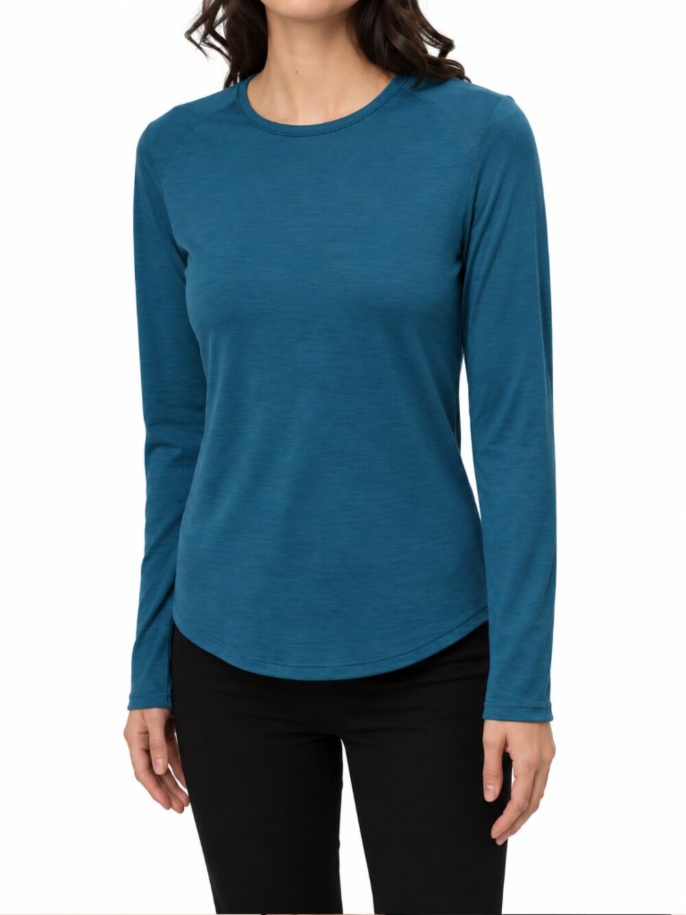 SEGMENTS 100% Merino Wool Base Layer Top Teal Medium Shirt Long Sleeve Gorpcore